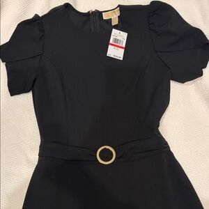 MICHAEL Michael Kors Black Dress with Gold Belt